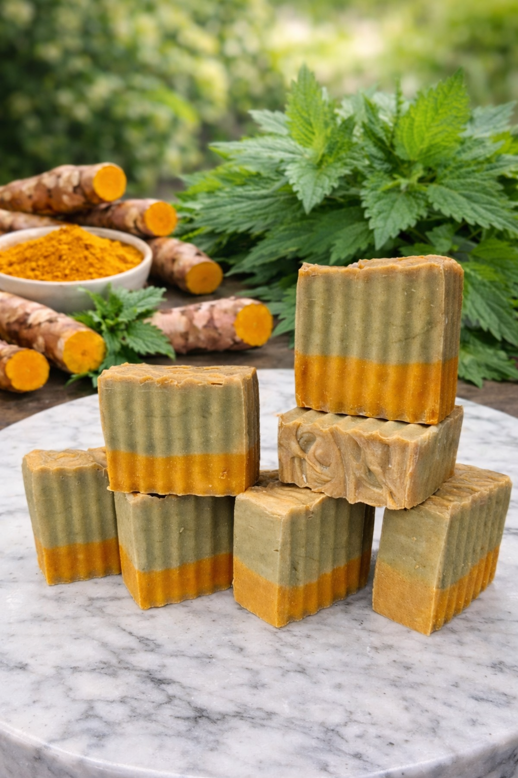 Turmeric and Stinging Nettle Cold Process Bar Soap